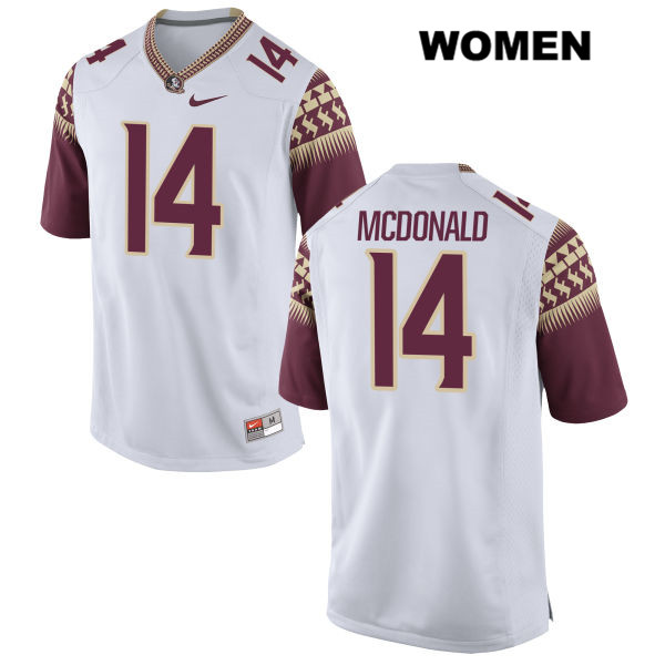 Women's NCAA Nike Florida State Seminoles #14 Nolan Mcdonald College White Stitched Authentic Football Jersey TER0369AM